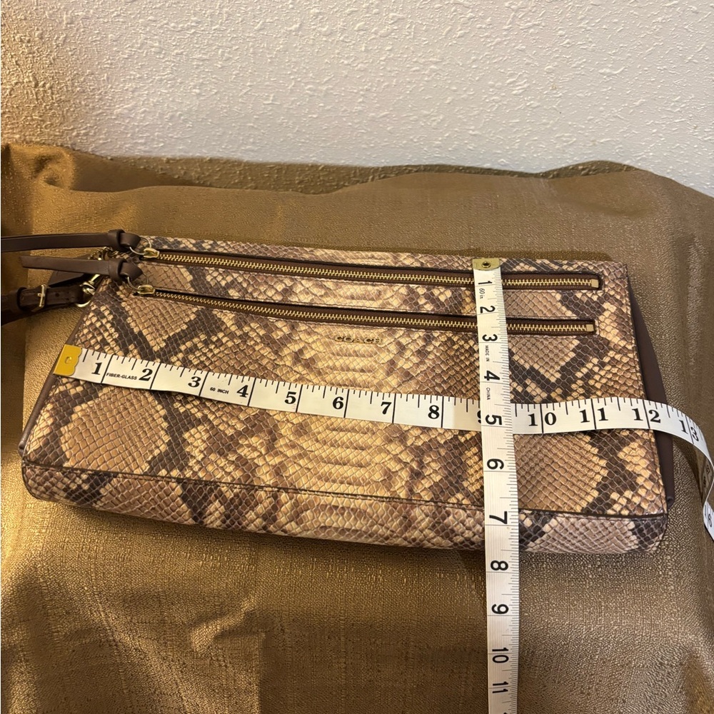 Coach Snake Print Clutch with Zipper Accents - Picture 15 of 16